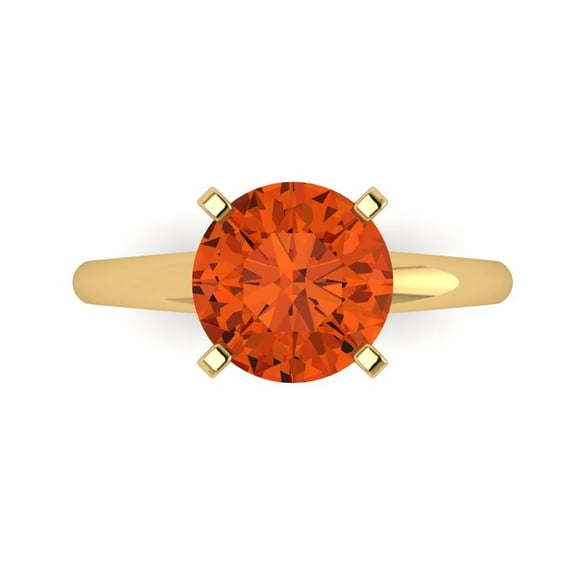 2.5 ct Round Cut Simulated Red Diamond Solitaire Engagement Ring for Women in 14K Yellow Gold