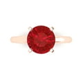 thumbnail image 1 of 2.5 ct Round Cut Simulated Ruby Solitaire 14K Rose Gold Womens Engagement Ring, 1 of 5