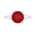thumbnail image 1 of 2.5 ctw Solitaire Anniversary Ring for Women | Round Cut Simulated Ruby | Hyperallergenic Solid 18K White Gold, 1 of 5