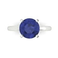 thumbnail image 1 of 2.5 ct Round Cut Simulated Tanzanite Solitaire Engagement Ring for Women in 18K White Gold, 1 of 5