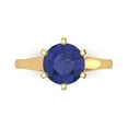 thumbnail image 1 of 2.5 ct Round Cut Simulated Tanzanite Solitaire Engagement Ring for Women in 18K Yellow Gold, 1 of 5
