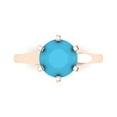 thumbnail image 1 of Clara Pucci 14K Rose Gold 2.5ct Turquoise Solitaire Ring for Women, 1 of 8