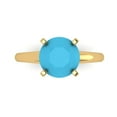 thumbnail image 1 of Clara Pucci 14K Yellow Gold 2.5ct Turquoise Solitaire Ring for Women, 1 of 7