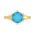 thumbnail image 1 of Clara Pucci 14K Yellow Gold 2.5ct Turquoise Solitaire Ring for Women, 1 of 8