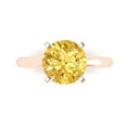 thumbnail image 1 of 2.5 ctw Solitaire Anniversary Ring for Women | Round Cut Simulated Yellow Diamond | Hyperallergenic Solid 18K Rose Gold, 1 of 5