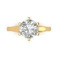 thumbnail image 1 of Clara Pucci 14K Yellow Gold Solid Gold WhiteSapphire Solitaire Anniversary Ring for Women - 2.5 cttw Round Cut, 1 of 8