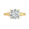 thumbnail image 1 of Clara Pucci 14K Yellow Gold Solid Gold WhiteSapphire Solitaire Anniversary Ring for Women - 2.5 cttw Round Cut, 1 of 8