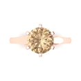 thumbnail image 1 of 2.5 ct Round Cut Yellow Moissanite Solitaire 18K Rose Gold Womens Engagement Ring, 1 of 5