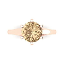 2.5 ct Round Cut Yellow Moissanite Solitaire Engagement Ring for Women in 14K Rose Gold