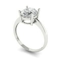 thumbnail image 1 of 2.5 ct oval cut clear Zircon 18k white gold Bridal Wedding Engagement Promise Anniversary Ring for Women size 4, 1 of 7