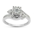 thumbnail image 1 of 2/5 ct. t.w Round Cut Lab Created Moissanite Diamond Bypass Engagement Promise Ring For Women In 14K Solid White Gold (G-H Color, VVS1 Clarity,0.40 Cttw)-9.5, 1 of 7