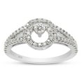 thumbnail image 1 of 2/5 ct. t.w Round Cut Lab Created Moissanite Diamond Swirl Halo Wedding Engagement Ring 14K White Gold Over Sterling Silver(G-H Color,VVS1 Clarity,0.40 Cttw)-6, 1 of 7