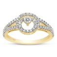 thumbnail image 1 of 2/5 ct. t.w Round Cut Lab Created Moissanite Diamond Swirl Halo Wedding Engagement Ring 14K Yellow Gold Over Sterling Silver(G-H Color,VVS1 Clarity,0.40 Cttw)-9.5, 1 of 7