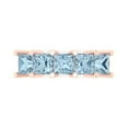 thumbnail image 1 of 2.5 ctw Wedding Band for Women - 14K Rose Gold Natural Swiss Blue Topaz Stackable Eternity Ring, 1 of 6