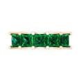 thumbnail image 1 of 2.5 ctw Wedding Band for Women - 14K Rose Gold Simulated Emerald Stackable Eternity Ring, 1 of 6