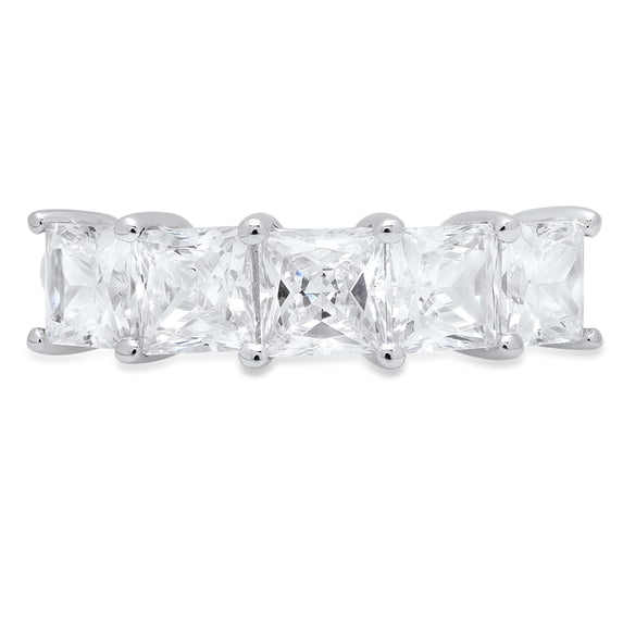 2.5 ctw Wedding Band for Women - 14K White Gold Moissanite Stackable Eternity Ring
