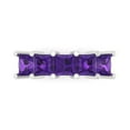 thumbnail image 1 of 2.5 ctw Wedding Band for Women - 14K White Gold Natural Amethyst Stackable Eternity Ring, 1 of 6