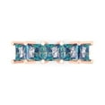 thumbnail image 1 of 2.5 ctw Wedding Band for Women - 18K Rose Gold Blue Moissanite Stackable Eternity Ring, 1 of 6