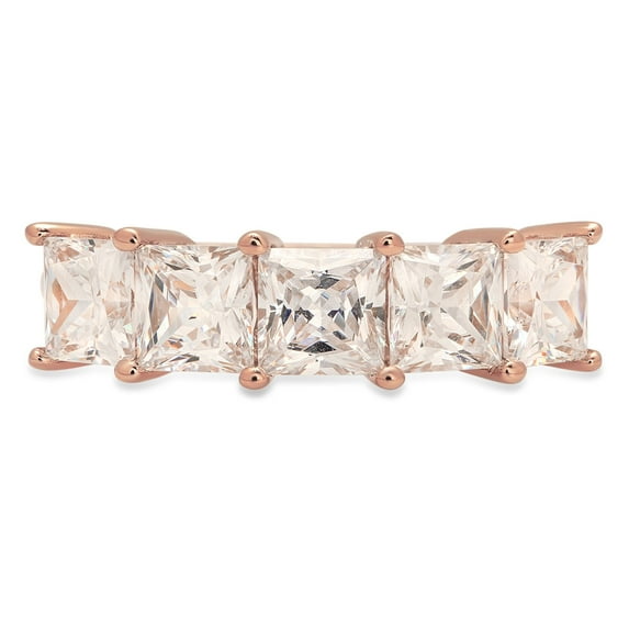 2.5 ctw Wedding Band for Women - 18K Rose Gold Moissanite Stackable Eternity Ring