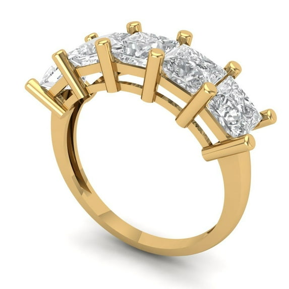 2.5 ctw Wedding Band for Women - 18K Yellow Gold Simulated Diamond Stackable Eternity Ring