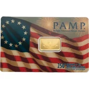 2.5 g Gold Bar | PAMP | 250th Anniversary of the United States Vintage | Heraldi