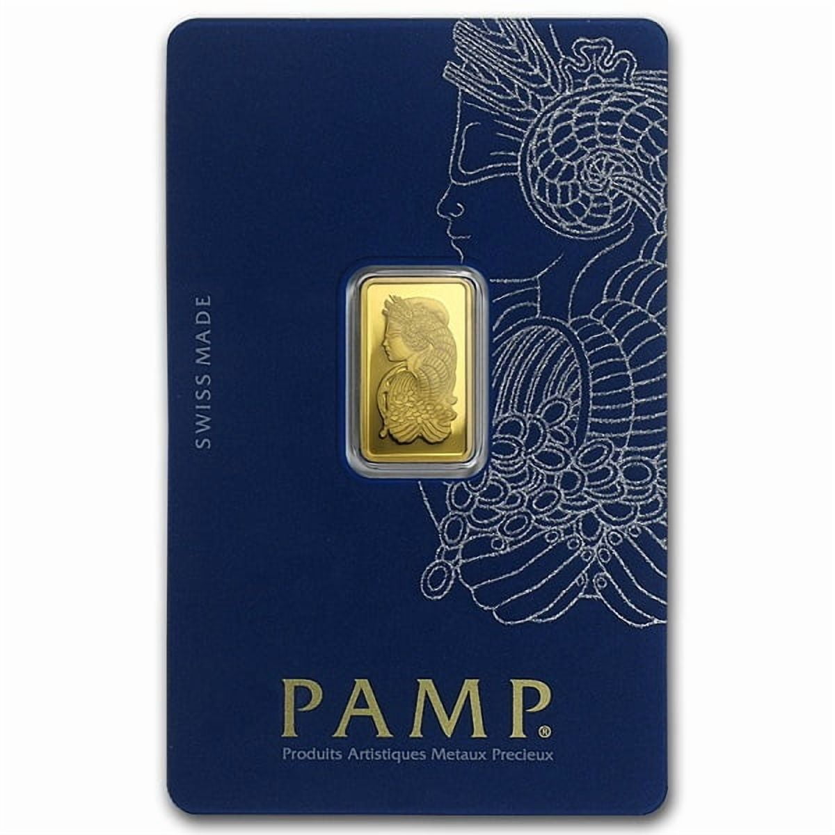 2.5 gram Gold Bar PAMP Suisse Lady Fortuna Veriscan In Assay