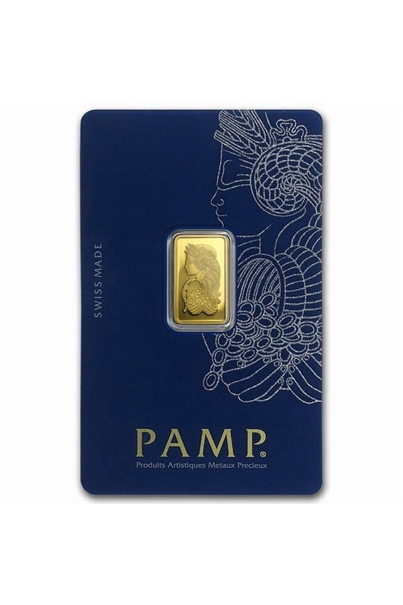 2.5 gram Gold Bar PAMP Suisse Lady Fortuna Veriscan In Assay