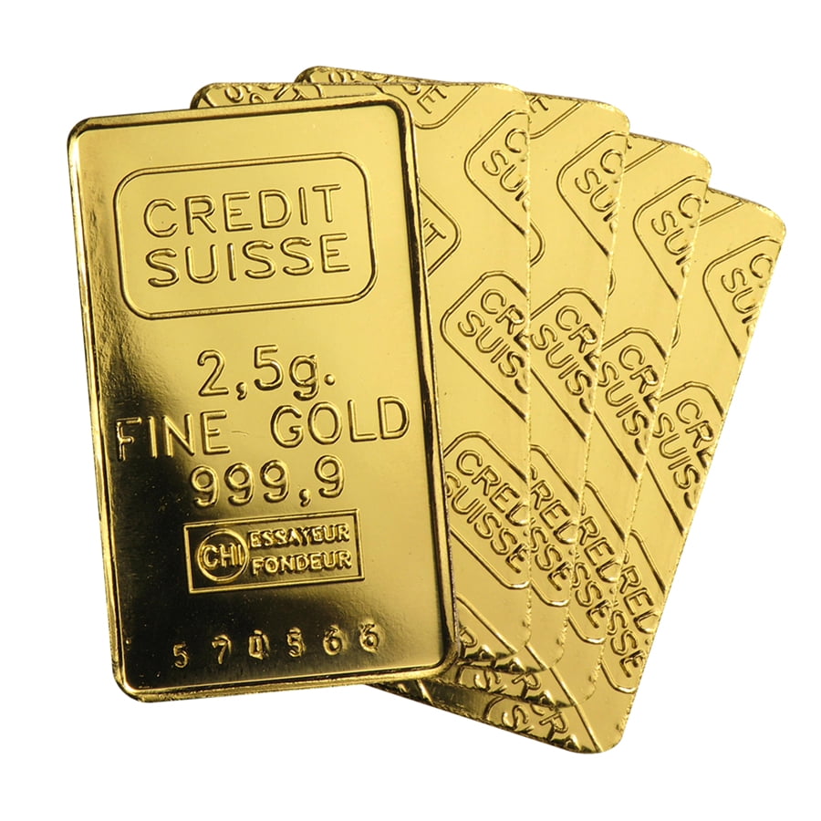2.5 gram Gold Bar - Random Design - Lot of 5