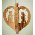 thumbnail image 1 of 2.5 in. 3D Heart with Nativity Olive Wood Ornament, 1 of 1