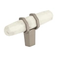 thumbnail image 1 of 2.5 in. Carrione Marble White & Satin Nickel Cabinet Knob, 1 of 1