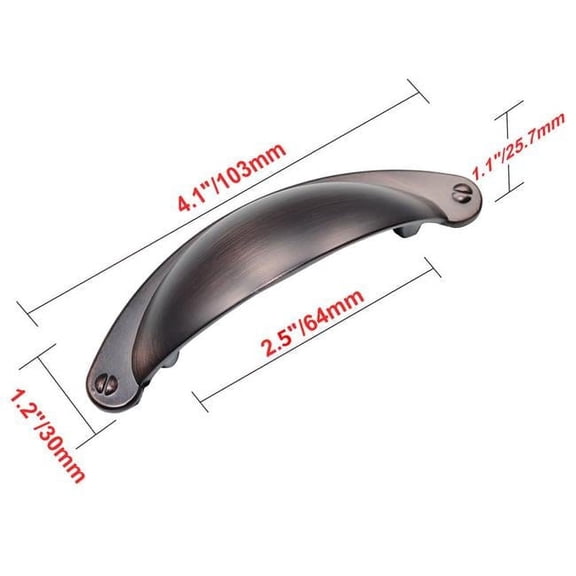 2.5 in. Center to Center Elgin Bin Pull Handle, Oil Rubbed Bronze - Pack of 25