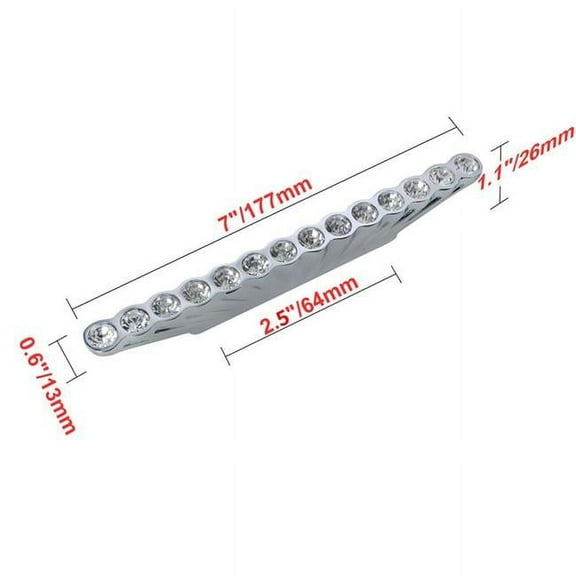 2.5 in. Center to Center Gleam 14 Crystal Cabinet Pull, Polished Chrome - Pack of 25