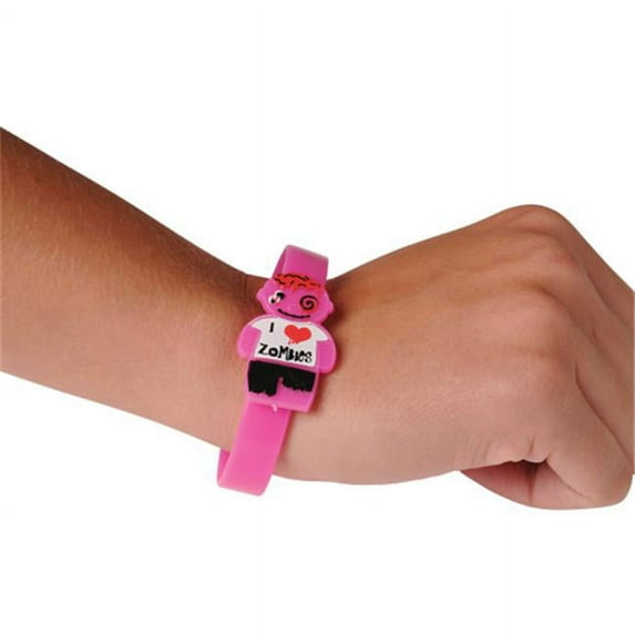 2.5 in. Dia. Zombie Silicone Bracelets - 4 Assorted Color - One Size Fits Most