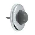 thumbnail image 1 of 2.5 in. Diameter Wall Mount Convex Flush Bumper, Bright Chrome - Steel, 1 of 1