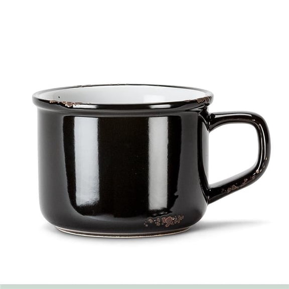 2.5 in. Enamel Look Cappuccino Mug, Black