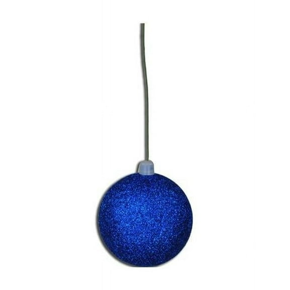 2.5 in. Glitter Ball Ornament with Wire, Blue - Pack of 12