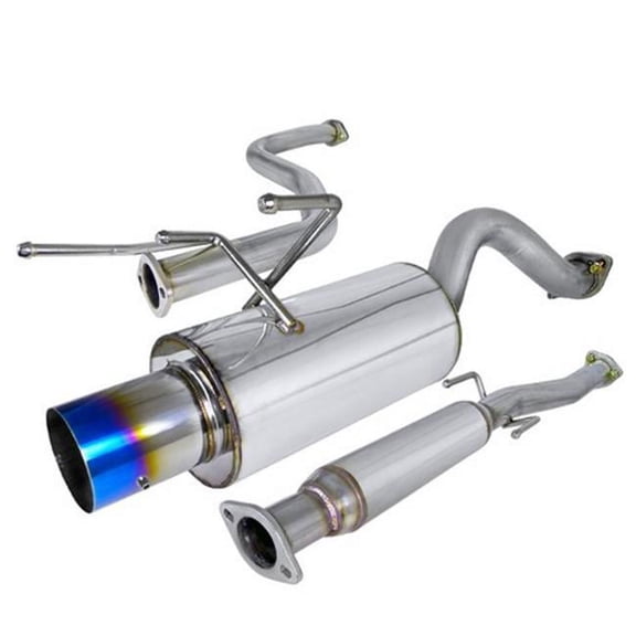 2.5 in. Inlet N1 Style Catback Exhaust with Burnt Tip for 96 to 00 Honda Civic, 11 x 13 x 43 in.