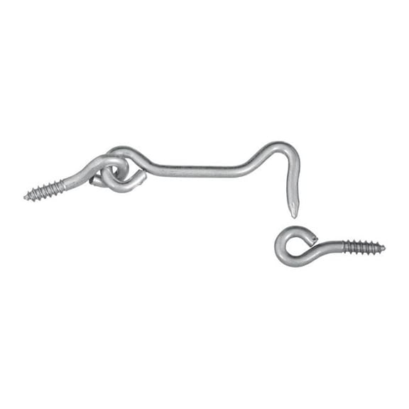 2.5 in. Steel Hook & Eyes - Zinc Plated - Pack of 2