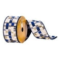 thumbnail image 1 of 2.5 in. x 10 Yards Navy & Cream Square Ribbon, 1 of 1