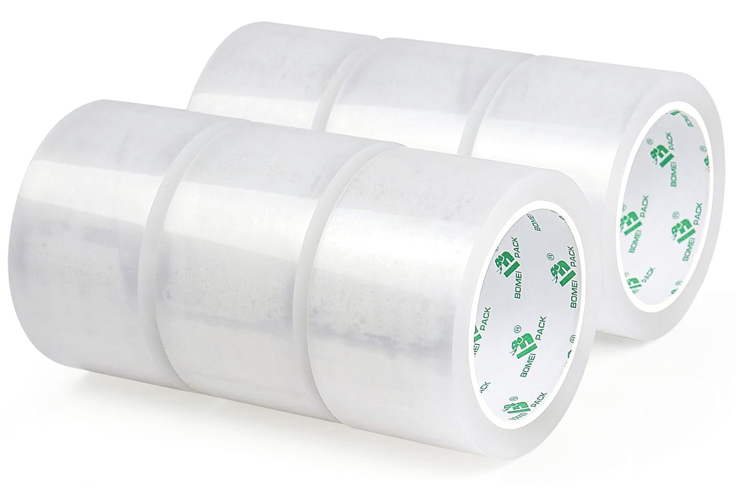 2.5-inch wide transparent packing tape, 6-roll refill set, heavy-duty wide packing tape, suitable for搬运, transportation, and storage, 2.4 mil x 60 yards