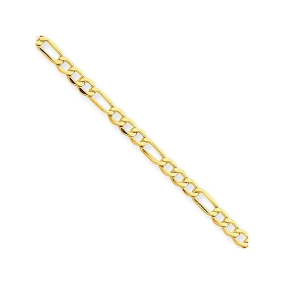 2.5 mm x 10 in. 14K Yellow Gold Semi-Solid Figaro Chain