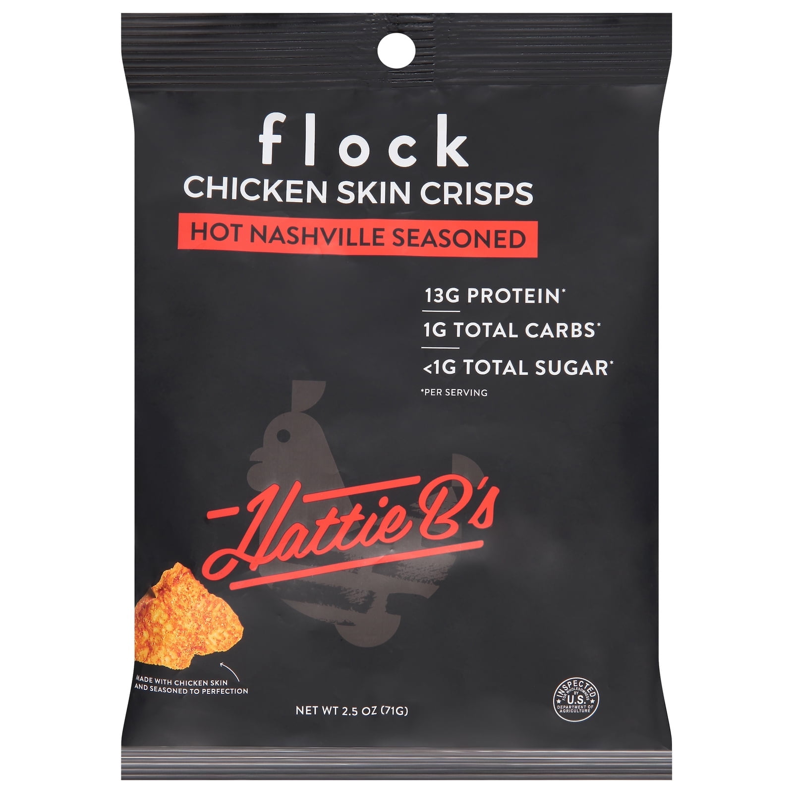 2.5 oz Chicken Skin Hattie Chips - Pack of 8