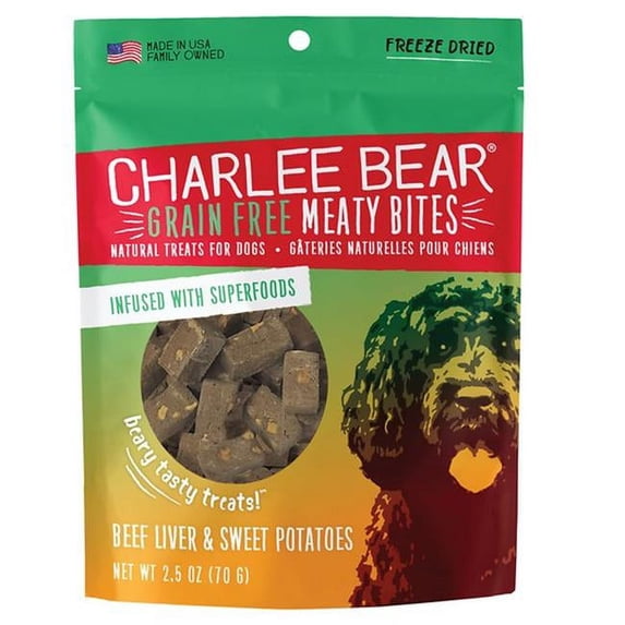 2.5 oz Dog Meaty Bites Beef Liver & Sweet Potato Treats