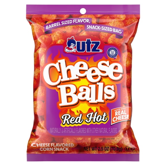 Utz Red Hot Cheese Balls, 2.5 oz - Pack of 5