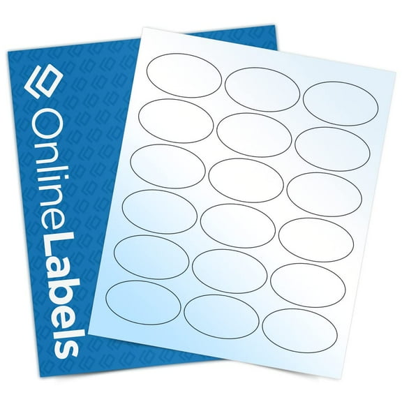 2.5 x 1.5 White Gloss Oval Labels (Inkjet Printers Only) - Online Labels (25 Sheet Pack)