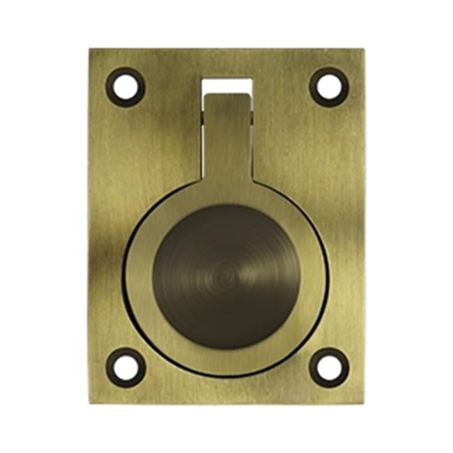 2.5 x 1.87 in. Flush Ring Pull, Antique