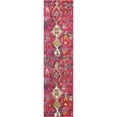 thumbnail image 1 of 2.5' x 10' Pink and Beige Geometric Tribal Rectangular Rug Runner, 1 of 7