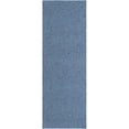 thumbnail image 1 of 2.5' x 10' Solid Blue Rectangular Shag Rug Runner, 1 of 2
