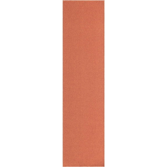 2.5' x 10 Terracotta Orange Solid Rectangular Rug Runner