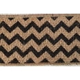 thumbnail image 1 of 2.5" x 10 Yards Chevron Design Natural Burlap Jute Ribbon (Black), 1 of 2